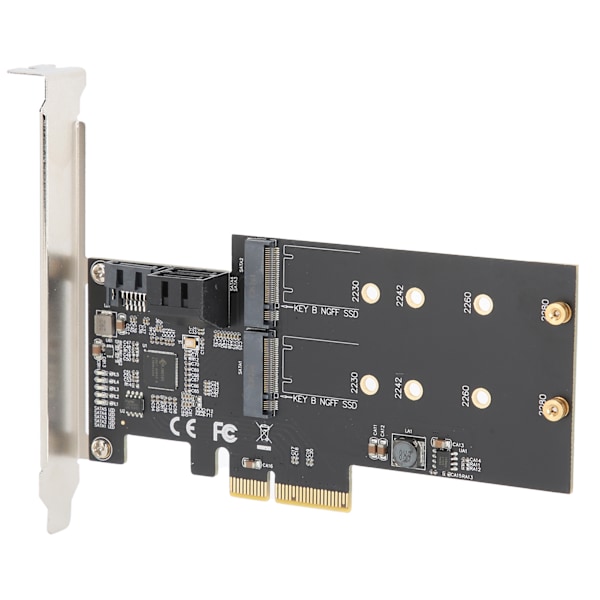 Expansionskort PCIE till 3 portar SATA3.0 2-portars M.2 elektronisk komponent JMB585-chip