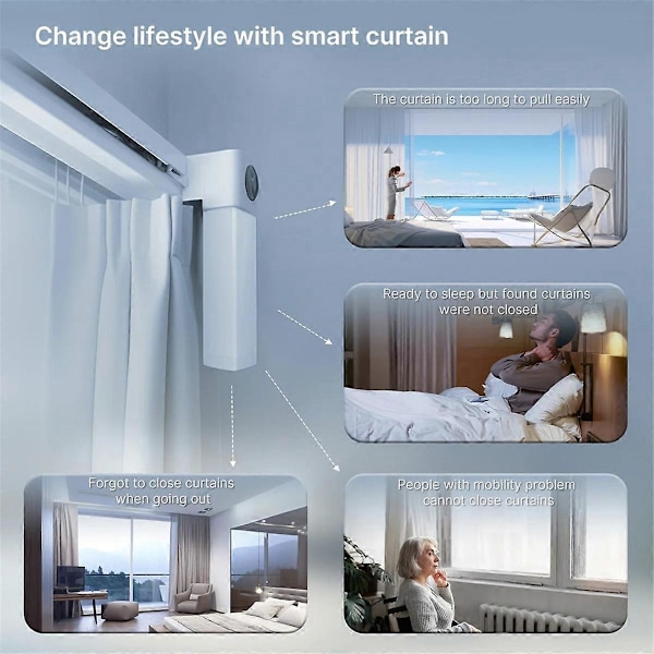 Tuya Zigbee Gardinmotor Elektrisk Gardiner Åbner til Alexa EU Stik