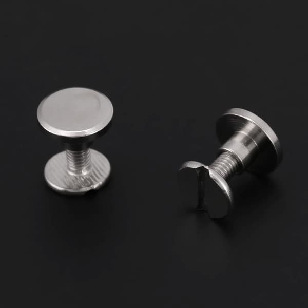 20 stk/sett messing gjenget flat hode mutter nagler skruer lær håndverk reparasjonsutstyr (8mm)