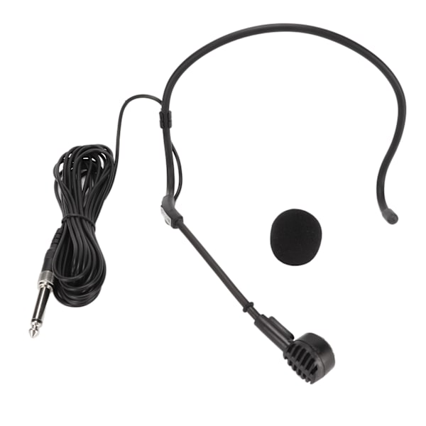 6,35 mm öronkrokmikrofon Ergonomisk dynamisk 16,4ft trådad headsetmikrofon för karaokehögtalare Förstärkare Undervisning