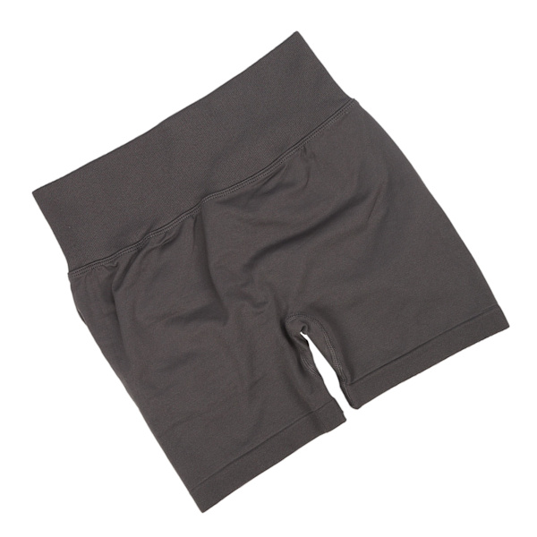 Kvinnor Hög midja Höftlyft Yoga Shorts Mjuk Elastisk Gym Löp Magkontroll Träningsshorts Blå Grå L