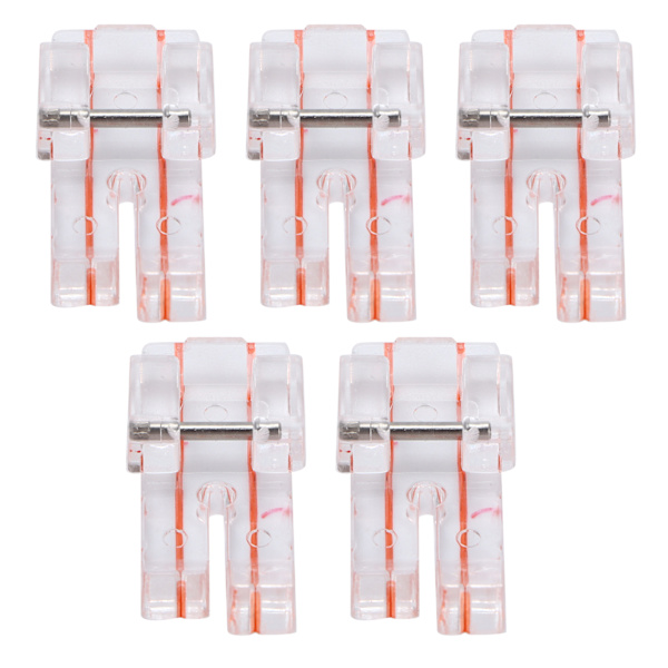 5 stk. Parallel Stitch trykfod i klar plast til husholdningssymaskiner