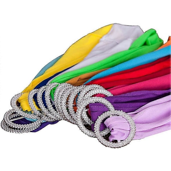 10 st Stolsöverdrag Stretchband med Spänne Slider Bågar Bröllopsbankett Stolsdekoration (Rosröd)