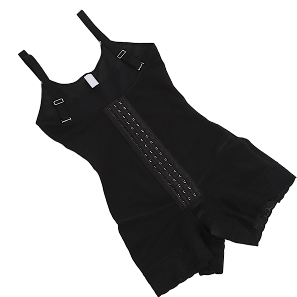 Lår slankende body shaper blonde syning hægte og øje lukning strækbar kvinder korset shapewear sort L