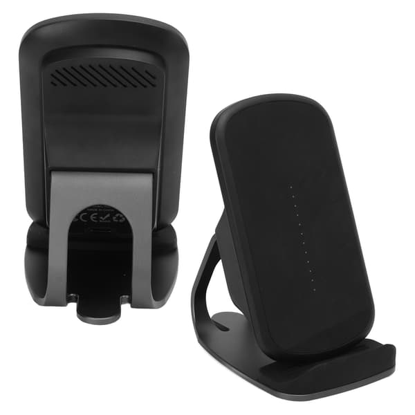 Trådløs oplader 15W hurtigopladningsstander dock sikker sort universal til iPhone 12 13