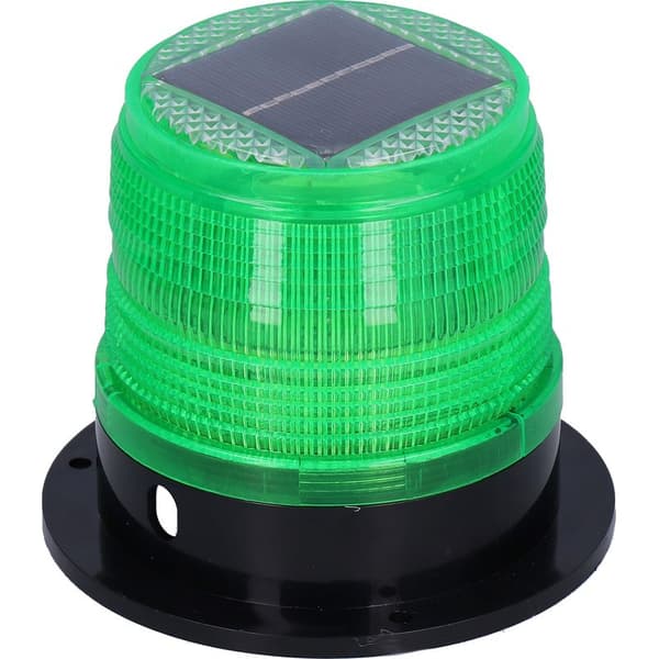 Solar LED Strobevarsellys med magnetisk base for byggeplass og trafikk (grønn)