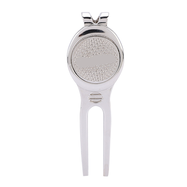 Snygg zinklegering Divot Reparationsverktyg Magnetic Ball Marker Golftillbehör (D102 Silver)