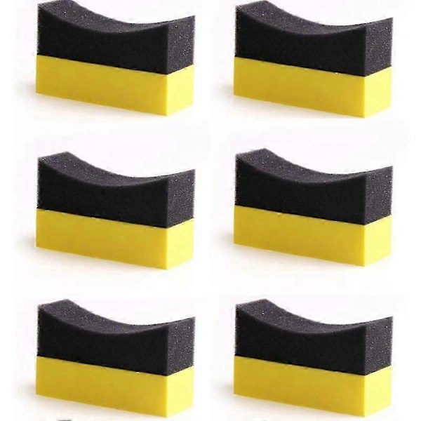 6 st Däckkontur Dressing Applikator Pads Glans Färg Poleringssvamp Vax