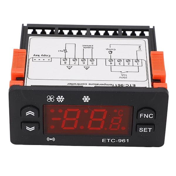 Digitalt termostat til frysertemperatur - Ekstern - Celsius/Fahrenheit - Omkopplingbar - Kylning - Avfrostning - Kalibrering - 230VAC