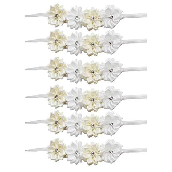 6 st vackra brudtärnor simuleringsband handledsblomma bröllopsdekorationstillbehör (mjölkvit)