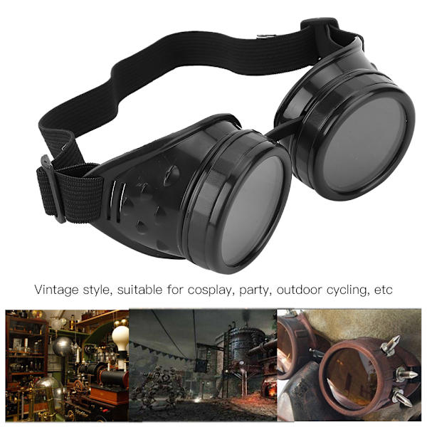 ABS Vintage-tyyliset Steampunk-lasit Kaksoiskerroksinen Aurinkolasit Juhlatarvikkeiden Koristeluun Musta