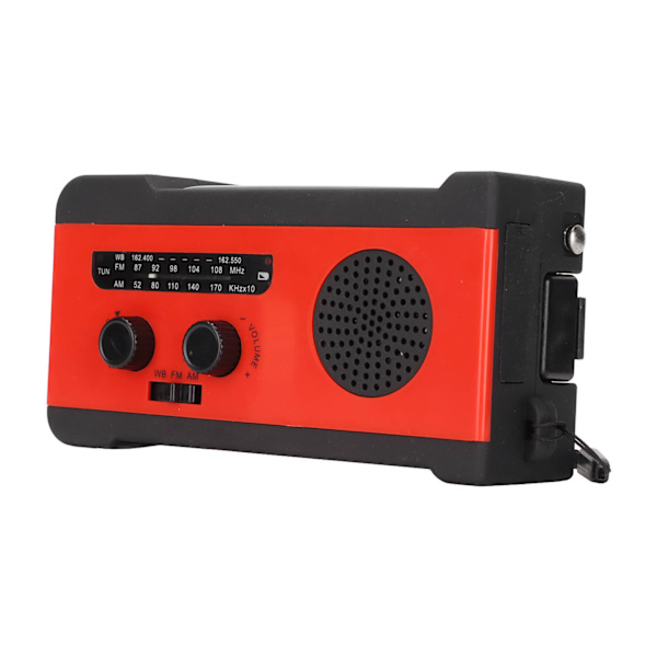 Hand Crank Radio Bärbar Självförsörjande Solväderradio med Nödlampa för Utomhus Nödläge