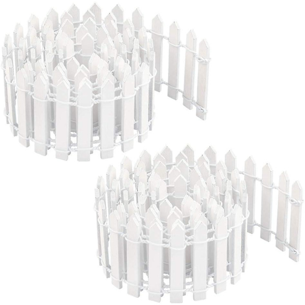 Sett med 2 mini hage tregjerder for DIY landskap miniatyr hagedekorasjon