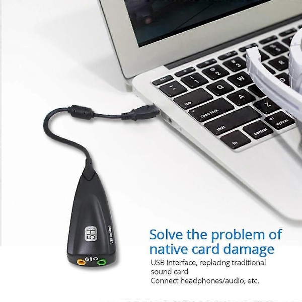 USB Externt Ljudkort För Direkt Ljuduppspelning USB Till 3.5mm Adapter