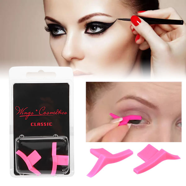 Winged Eyeliner Stempel Klassisk Eyeliner Stencil Seal Vingeøjne skabelon Kosmetisk værktøj Dramatisk