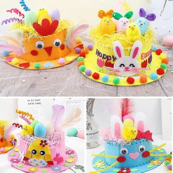 Påskfest Favörer - Gör-det-själv Påskhatt, Påskbonnet Kit - Gör-det-själv Påskbonnet Set - Gör Din Egen Påskbonnet Hatt För Påskpyssel, För Barn