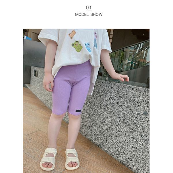 Lasten leggingsit Kesä Ohut Lanka Urheilullinen Joustava Nuorten Shorts Pienille Tytöille Violetti 47.2in