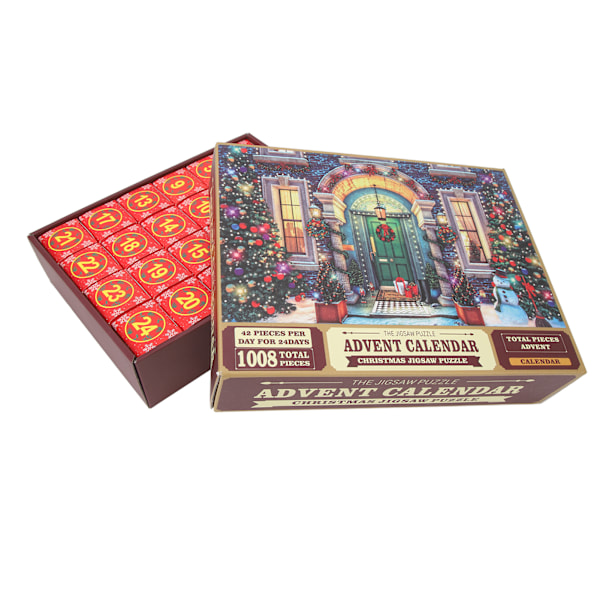 1008 brikker adventskalender julepuslespill 2023 24 dager julekalender nedtelling puslespill for voksne barn