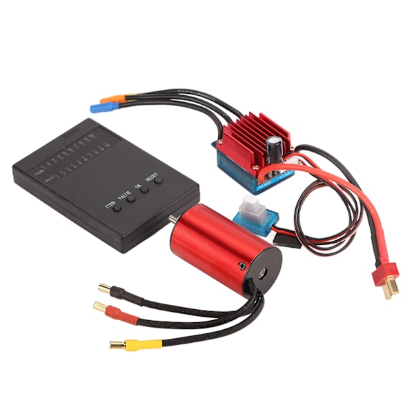 Børsteløs motor ESC-sæt 5900KV vandtæt børsteløs motor 35A ESC programmeringskort kombosæt til HSP til 1/12 RC-bil
