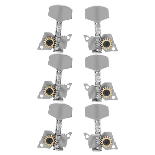 Gitarrstämskruvar Låsande Stämskruvar Mekanik Silver Reservdelar för Ukulele 3 Vänster och 3 Höger