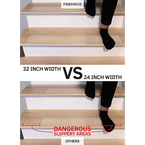 15-pack halkfria trappstegsremsor - 32\" x 4\"