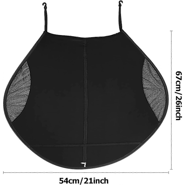 Baby Solskærm til Barnevogn, Børne Markise Anti-UV Beskyttelse Paraply Åndbar og Universal med Justerbar Rem (Sort)