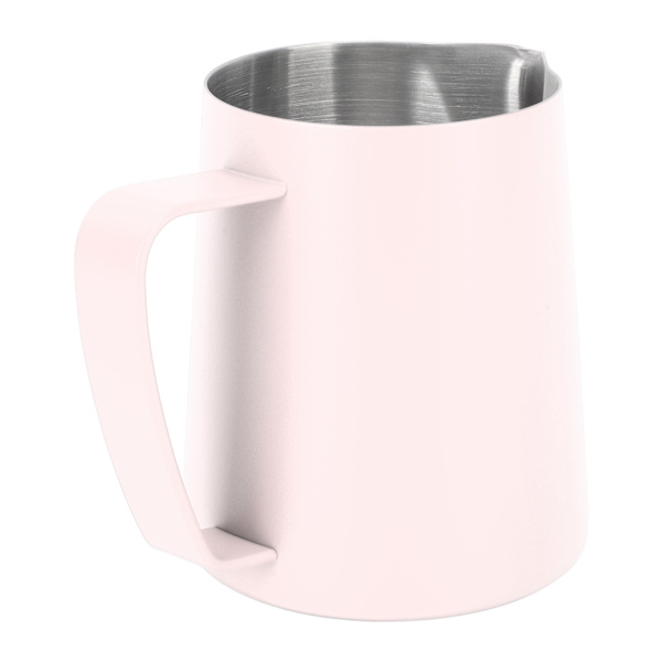 Melkeskummerkanne med spiss tut for skumming av kaffe, 310 ml, 304 rustfritt stål med innvendig skala, rosa