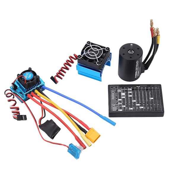 3650 3600KV borstlös motor Professionell kombinationsmotor ESC Combo med 4 mm banankontakt för 1/10 1/8 RC-bil