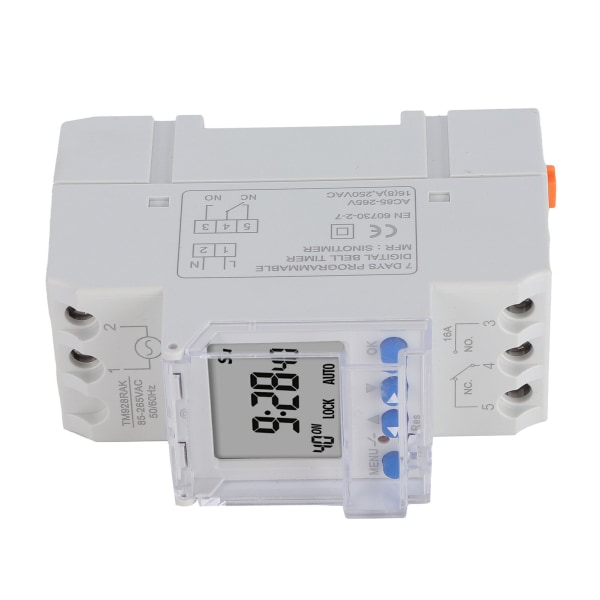 Elektronisk Timer Switch Programmerbar Smart Analog Time Din Rail Montering 85-265V 16A