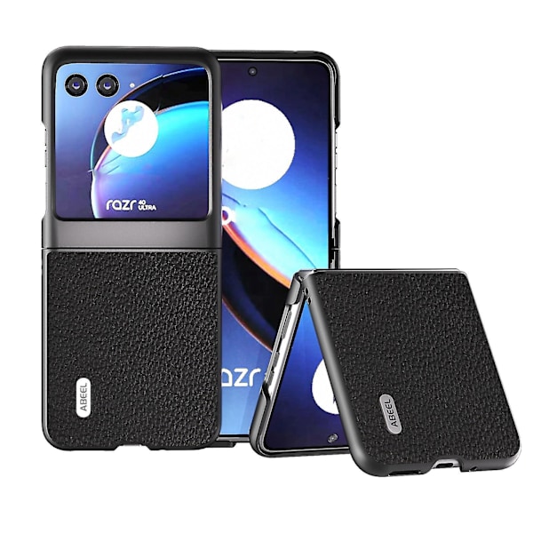 ABEEL Ekte Skinnveske kompatibel med Motorola Razr 40 Ultra-B2