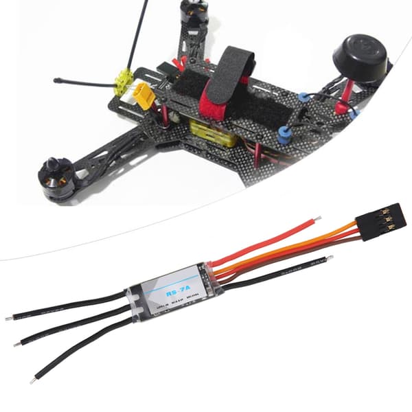 7A ESC Elektronisk Hastighetsregulator 1‑2S med BEC RC Tilbehør for Fastvingede Fly