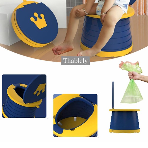 Bærbart Baby Potty Toilet til Børn Rejse Sammenklappelig Potty Børnetræningssæde Bærbart Toilet