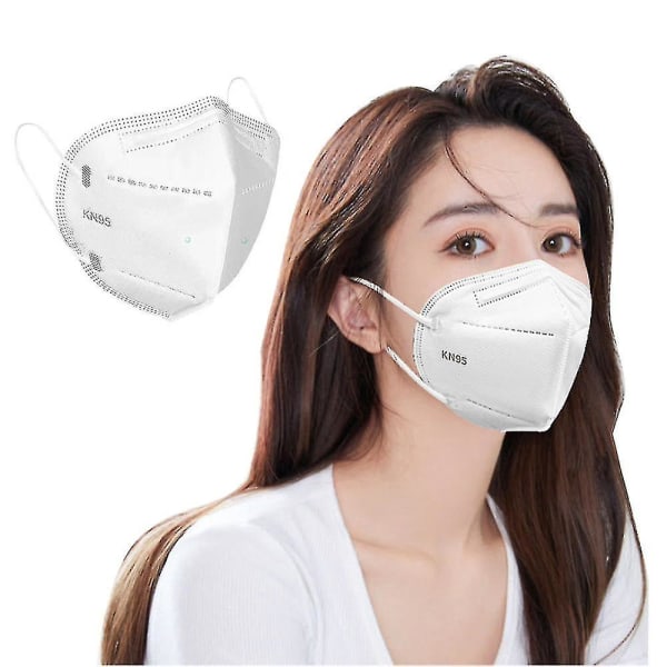 40 stk engangs KN95 ansiktsmasker 3D N95 maske for voksne, beskyttelse mot støv