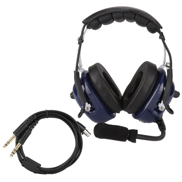 General Aviation Headset, Dual Plug Pilot Headset, 3,5 mm Noise Reduction Headset för piloter