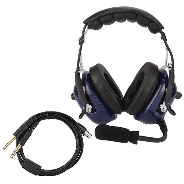 General Aviation Headset, Pilot-hodetelefoner med dobbel plugg, 3,5 mm støyreduksjonshodesett for piloter