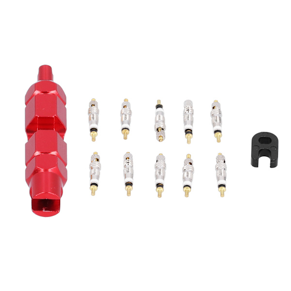 10 STK Cykelventil Core Remover Tool Kit Reparationssæt Fransk messing til Mountain Bicycle Red
