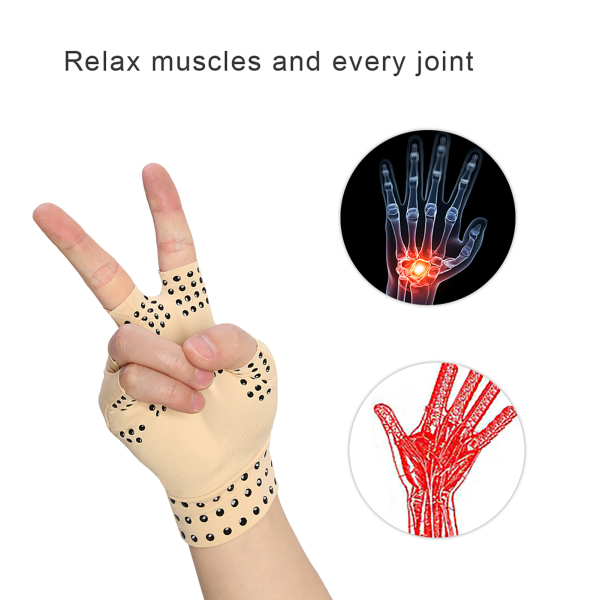 Gigt Anti ødem Magnetiske handsker Reumatoid Håndsmerter Sundhed Kompressionsterapi Nøgen Nude