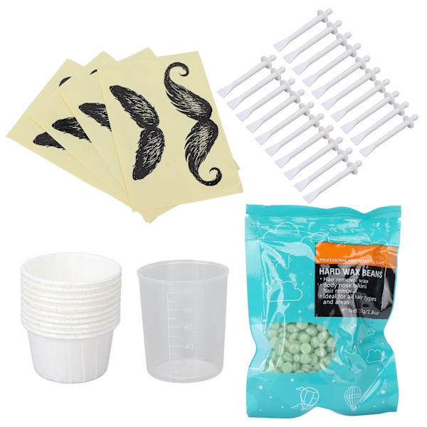 Näsvaxkit Professionell mustaschschabloner Vaxapplikator Mätkopp Set