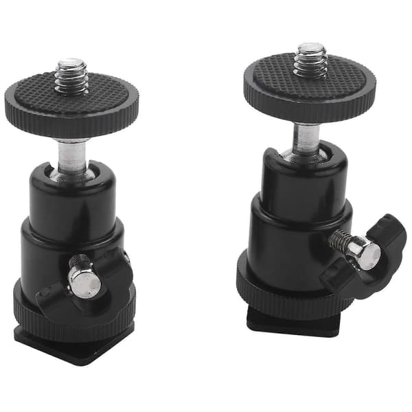 Mini Kulehode [2-pakning] Med Blitsskofeste Adapter 360 Grader 1/4 Tommers Små Kulehoder Dreibare -Ba