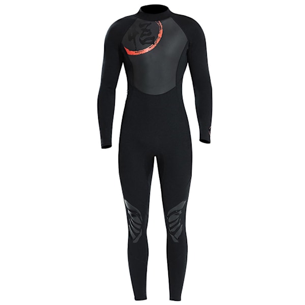 3mm One-Piece Diving Wetsuit Breathable Long Sleeve Unisex Surfing Swimming Sailing Water Sports WearMen Black M