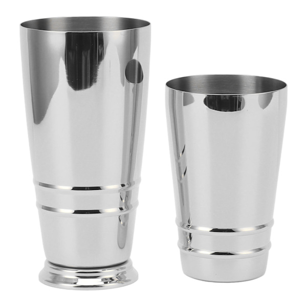 Cocktail Shaker 304 Rustfrit Stål Glansfuld med Bund Opvaskemaskine Sikker Boston Shaker til Hjemmebar Sølv