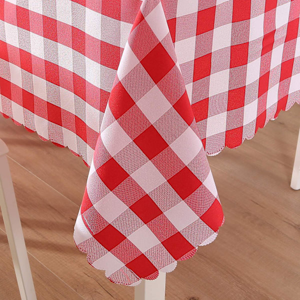 Fläckbeständig Red Gingham Canvas duk för restaurangmatsal, 140 * 200 cm