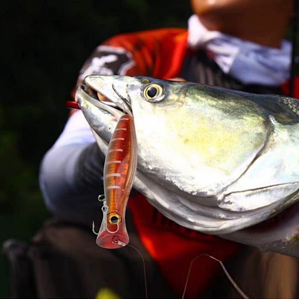 13cm artificiellt 3D-ögon fiskbete havsfiske sötvatten fiskedrag med krok (svart & orange)