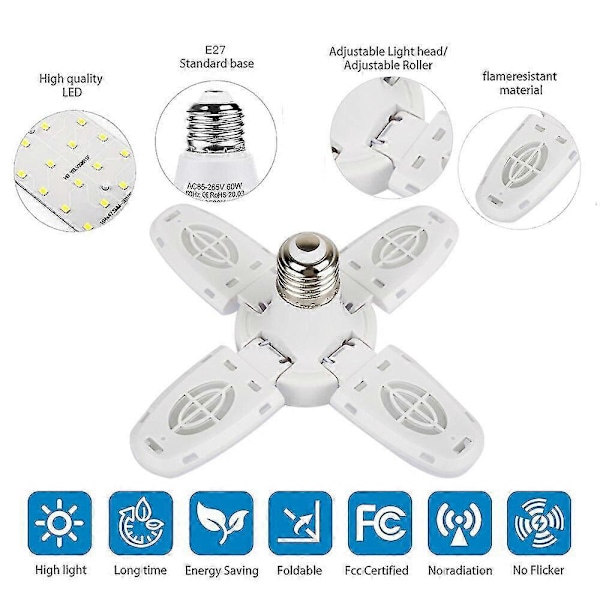 E27 LED-lampa Super Stark Industriell Glödlampa Deformerbar Taklampa För -GSL A01