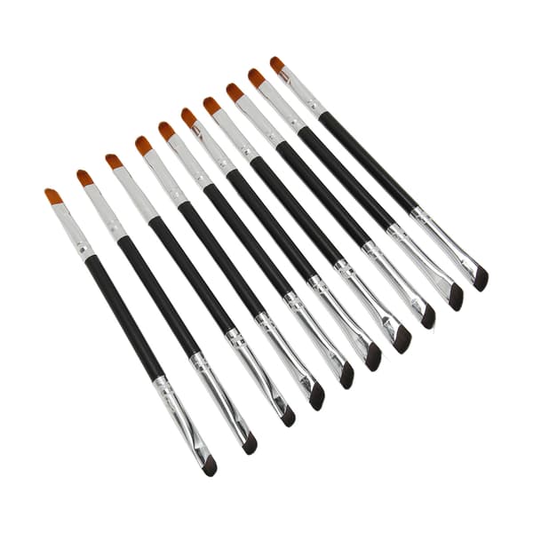 10 stk. segl-eyelinerbørste dobbeltendet segl-eyeliner detaljebørste til makeupkosmetik