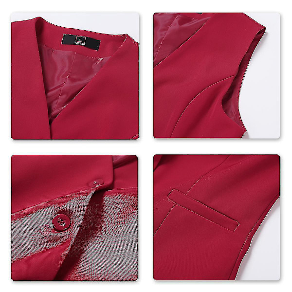 Rød Kvinners Kontor V-Hals Formell Business Vest