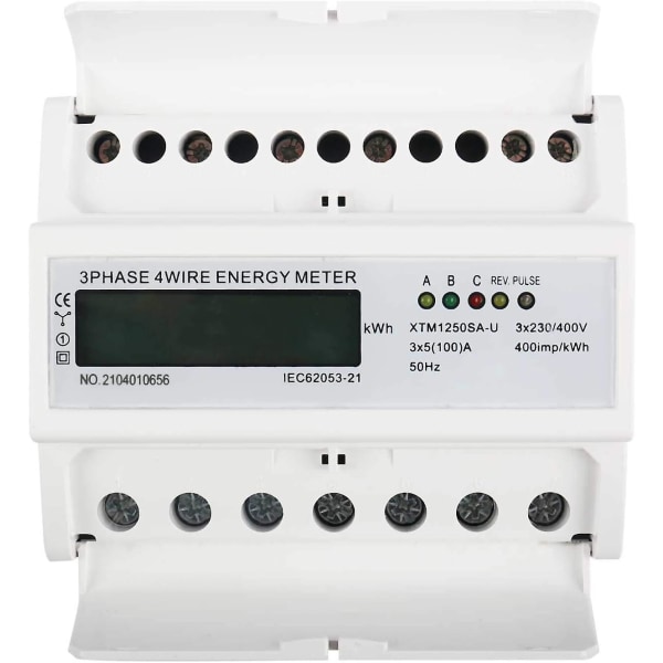 Kolmivaiheinen 4-johtoinen Din-kiskon digitaalinen energiamittari LCD-näytöllä energianhallintajärjestelmää varten (5-100A)