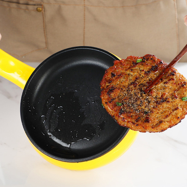 Multifunksjonell 2 i 1 eggkoker Non Stick Egg Stekepanne Eggkoker Automatisk Av Eggkoker Maskin for Hjem Sovesal Gul