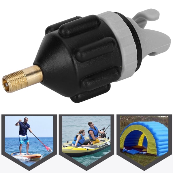 2 stk Luftpumpe Inflator Surfebrett Paddle Board Kanopadling Adapter Hoder Tilbehør svart