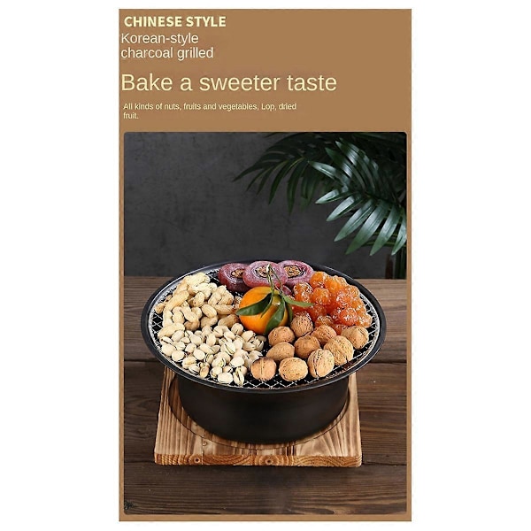 Savuton pyöreä ulkogrilli hiiligrilli hopea